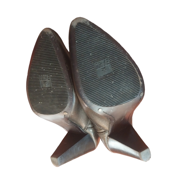 Frye Regina zip High Heel Tall Western Boots brown Leather size 7 - Picture 10 of 11